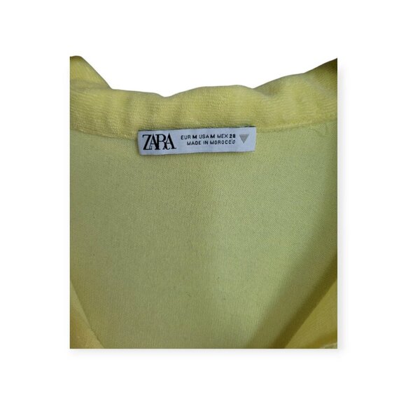 Zara French Terry Oversized Yellow Shirt Size M - Picture 5 of 8